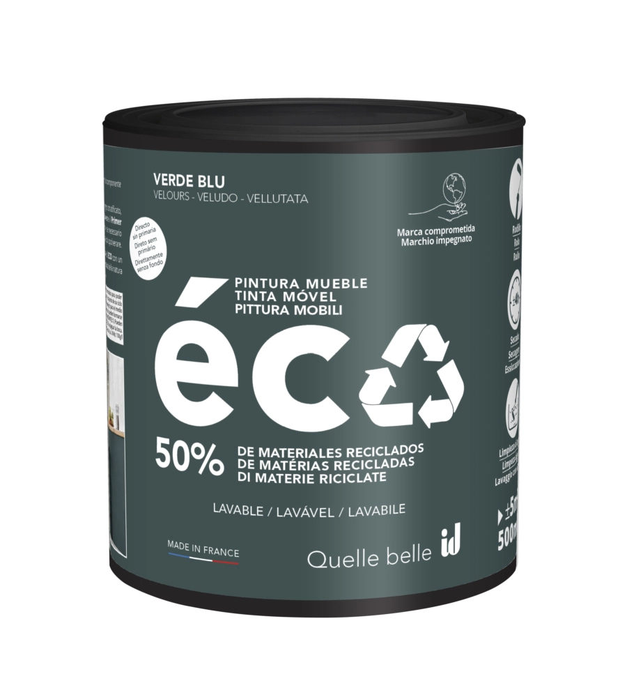 Pittura per restauro legno mobili "eco mobili" colore verde cipro 500 ml