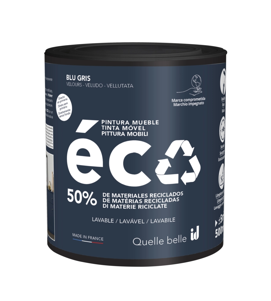 Pittura per restauro legno mobili "eco mobili" blu grigio 500 ml