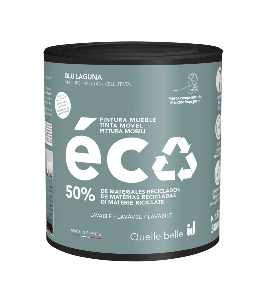 Pittura per restauro legno mobili "eco mobili" blu laguna 500 ml