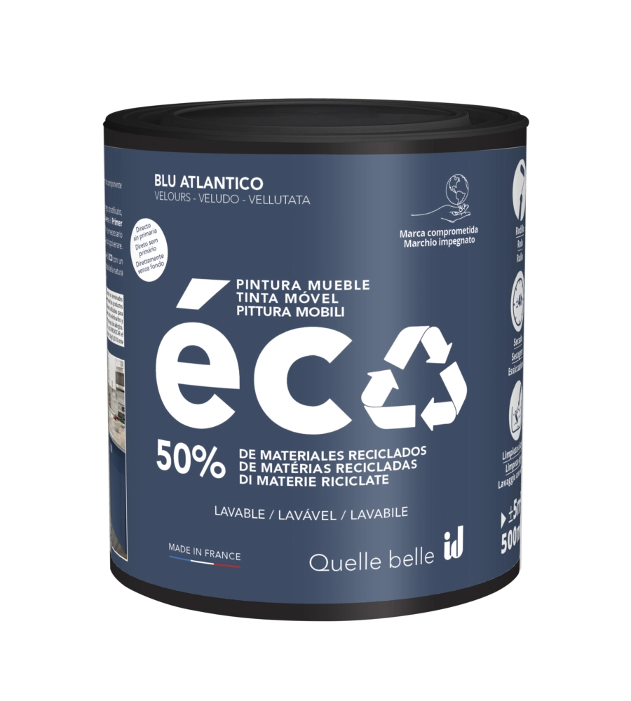 Pittura per restauro legno mobili "eco mobili" blu atlantico 500 ml