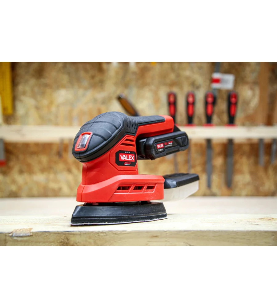 Levigatrice palmare a batteria valex - con batteria 2ah e caricabatterie