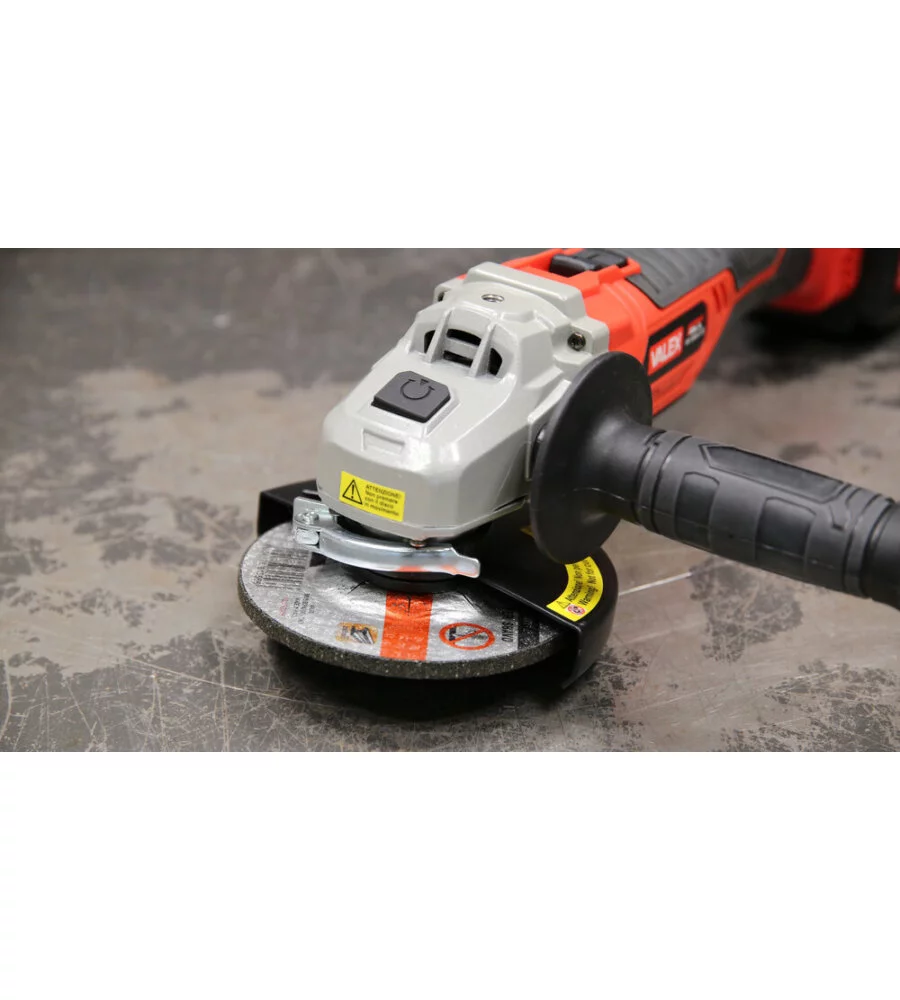 Smerigliatrice angolare a batteria valex "m-sma1 18", con batteria da 3 ah e caricabatterie