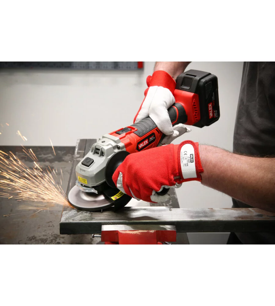 Smerigliatrice angolare a batteria valex "m-sma1 18", con batteria da 3 ah e caricabatterie