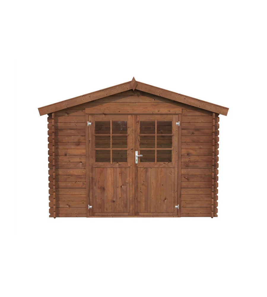 Casetta in legno da giardino "arisa" in abete impregnato 272x254x235 cm