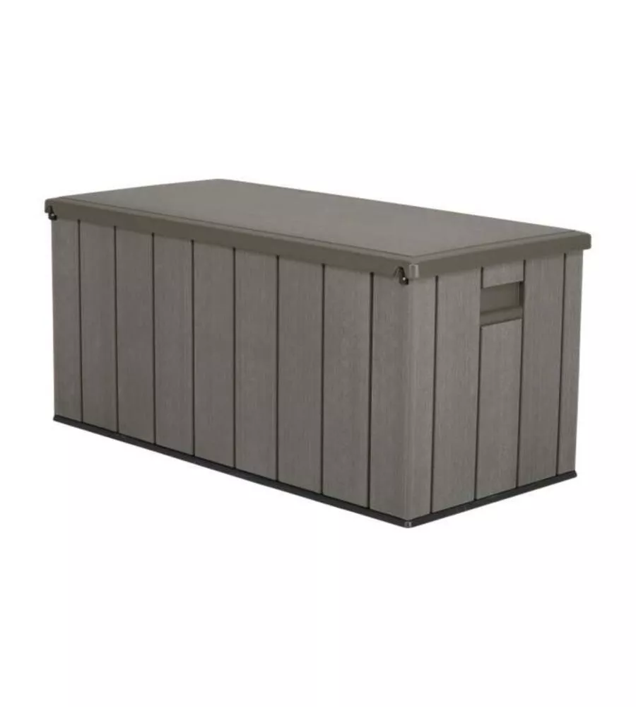 Baule da esterno lifetime "big" in resina grigio scuro effetto legno 151x72x69 cm
