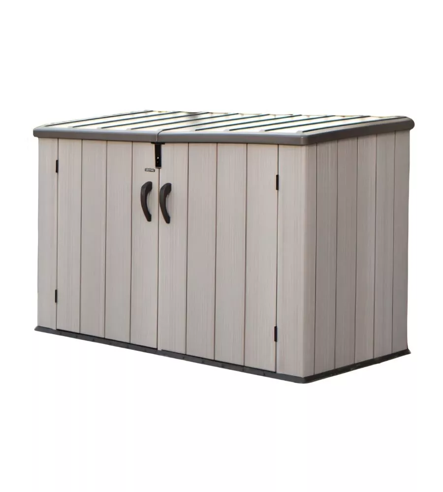 Box in resina lifetime "storage" grigio scuro effetto legno 2124 lt 191x107x132 cm