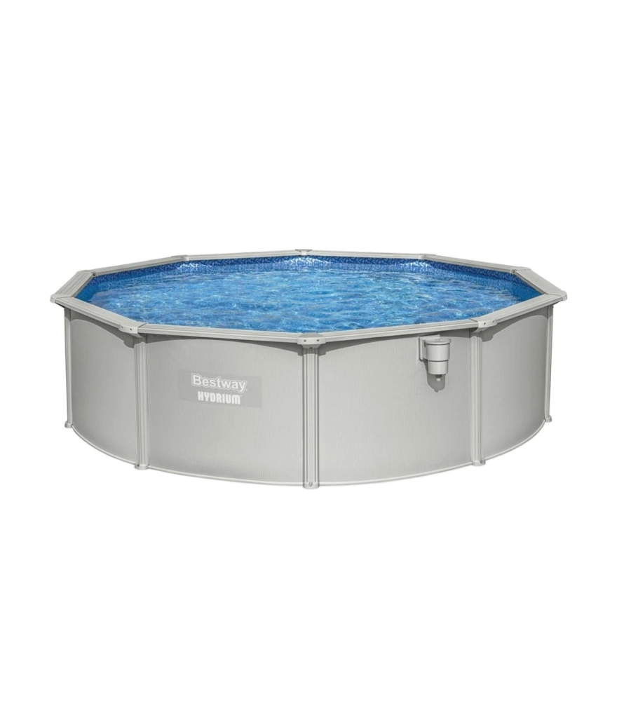 Piscina fuori terra rotonda bestway "hydrium" grigio chiaro 460x460x120 cm