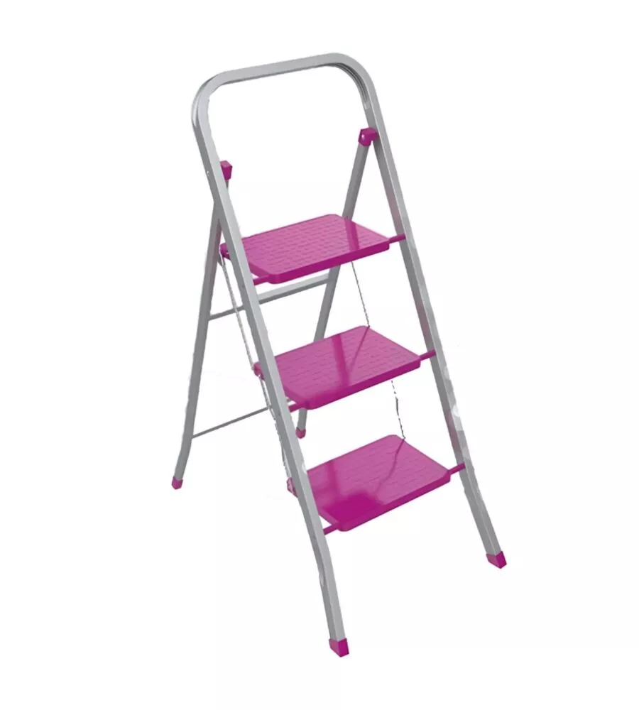 Scala pieghevole "slimmy" in acciaio con 3 gradini portata 100 kg