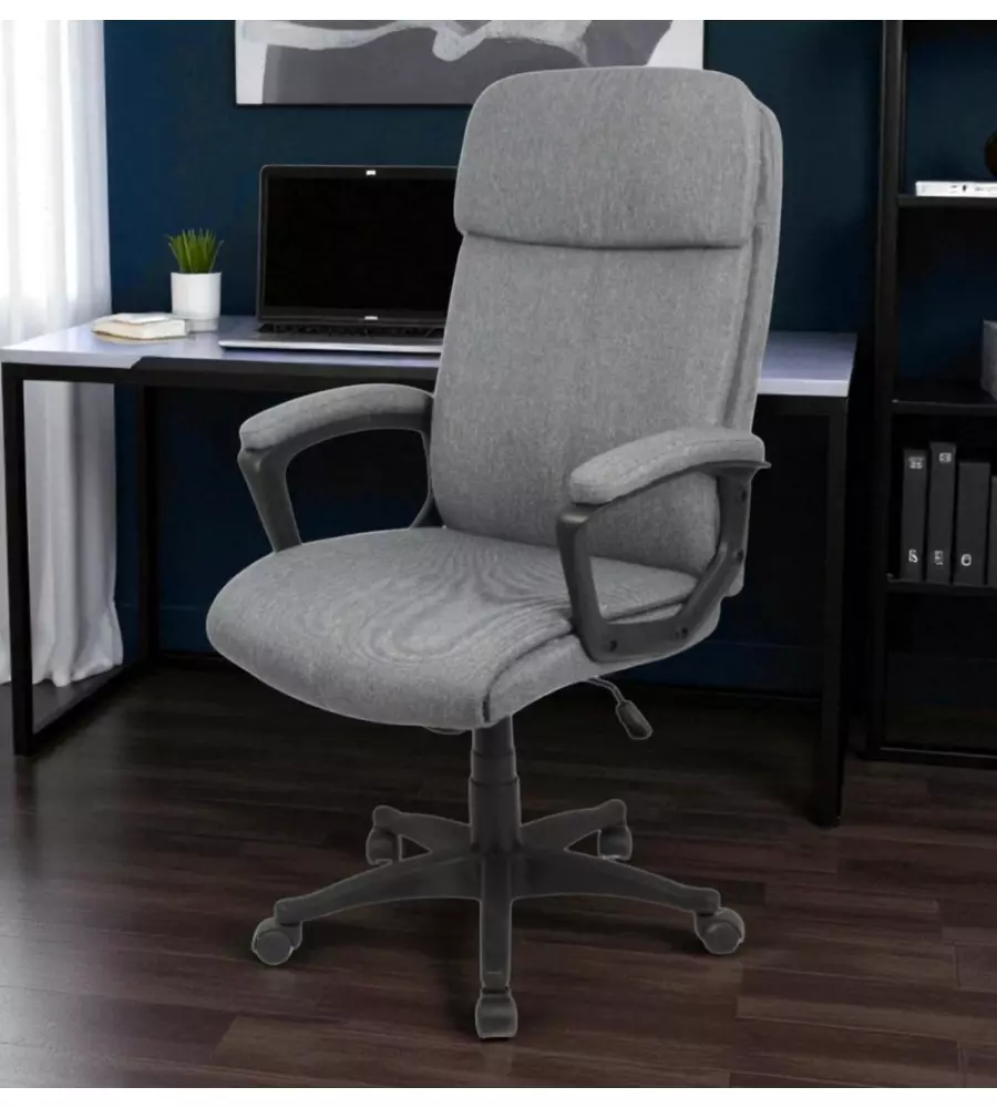 Sedia da ufficio bellahome "berkeley" in tessuto grigio melange 68x57x112-122 cm
