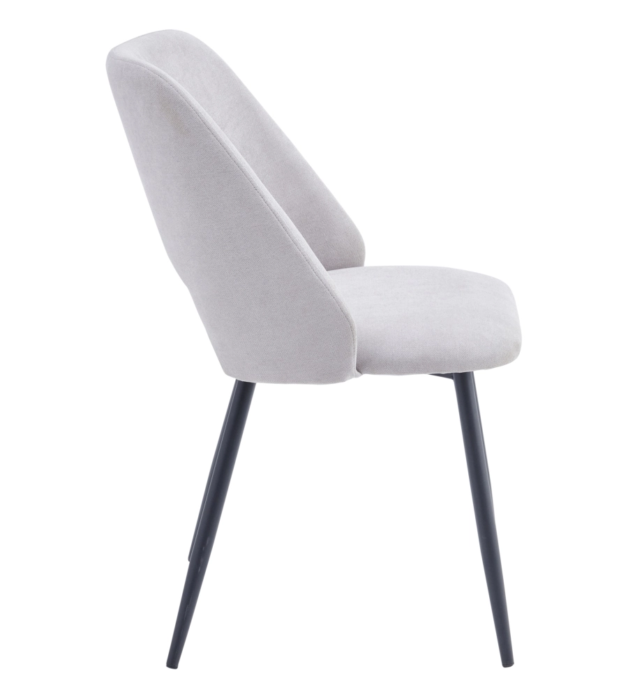 Sedia da pranzo "jamie" in tessuto beige 4 pezzi