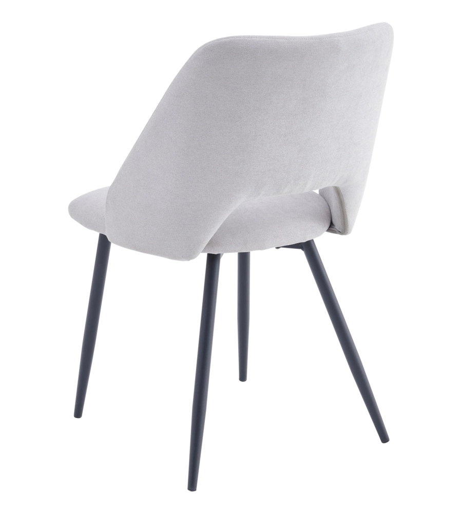 Sedia da pranzo "jamie" in tessuto beige 4 pezzi