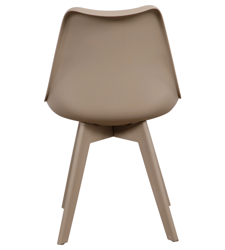 Sedia da pranzo "kelly" tortora con gambe in legno in tinta 6 pezzi