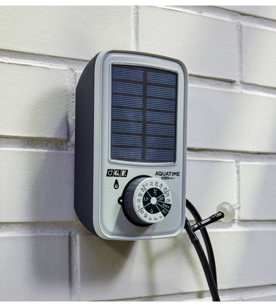 Programmatore d'irrigazione solare g.f. "aquatime solar uno.3 kit20" con 13 programmi per 20 vasi