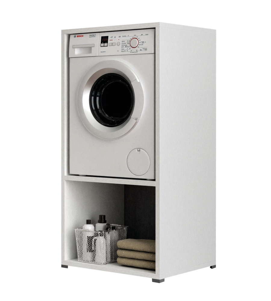 Mobile per lavatrice bianco con vano 70x64x146 cm