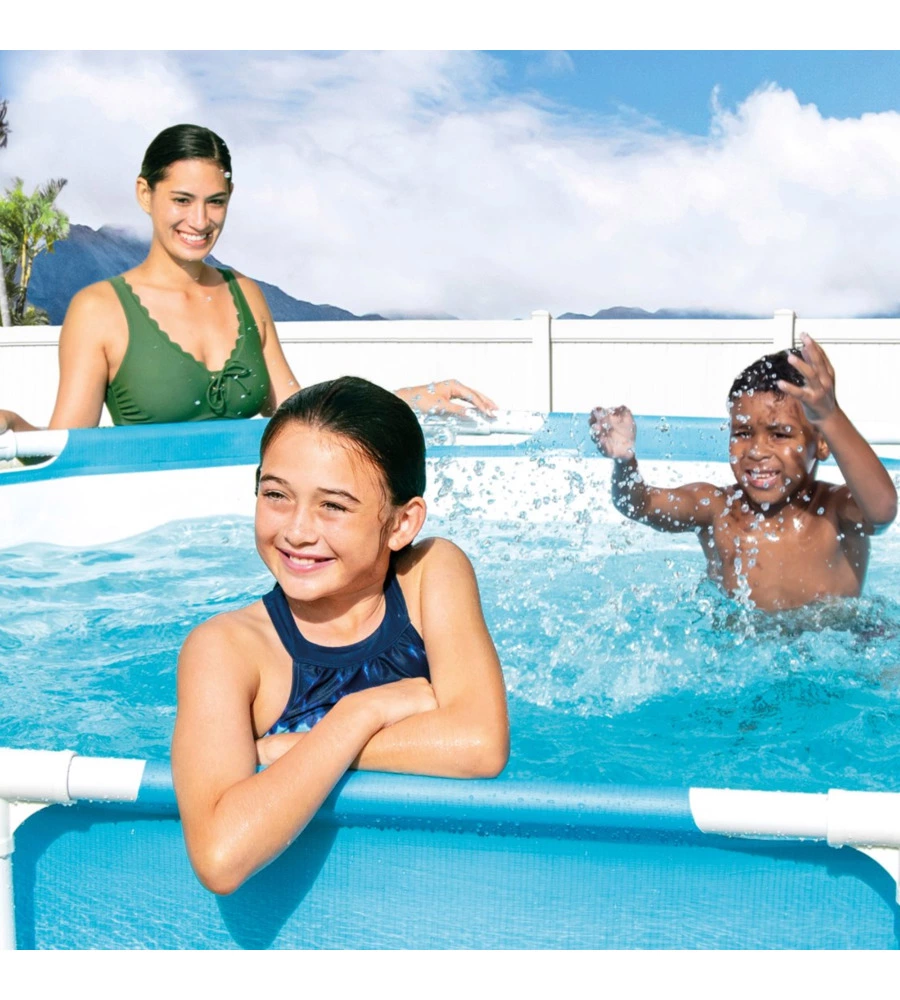 Piscina fuori terra con struttura rotonda intex "metal frame beachside" blu 305x305x76 cm - cod. 28206np