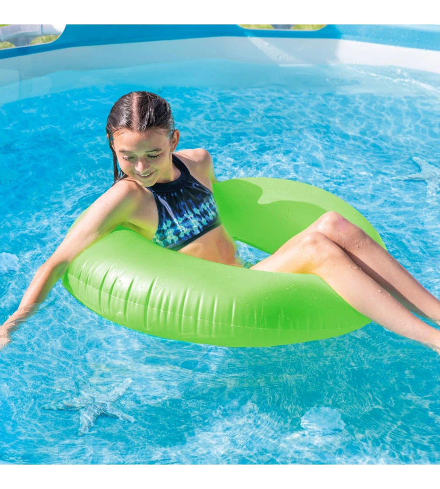 Piscina fuori terra con struttura rotonda intex "metal frame beachside" blu 305x305x76 cm - cod. 28206np