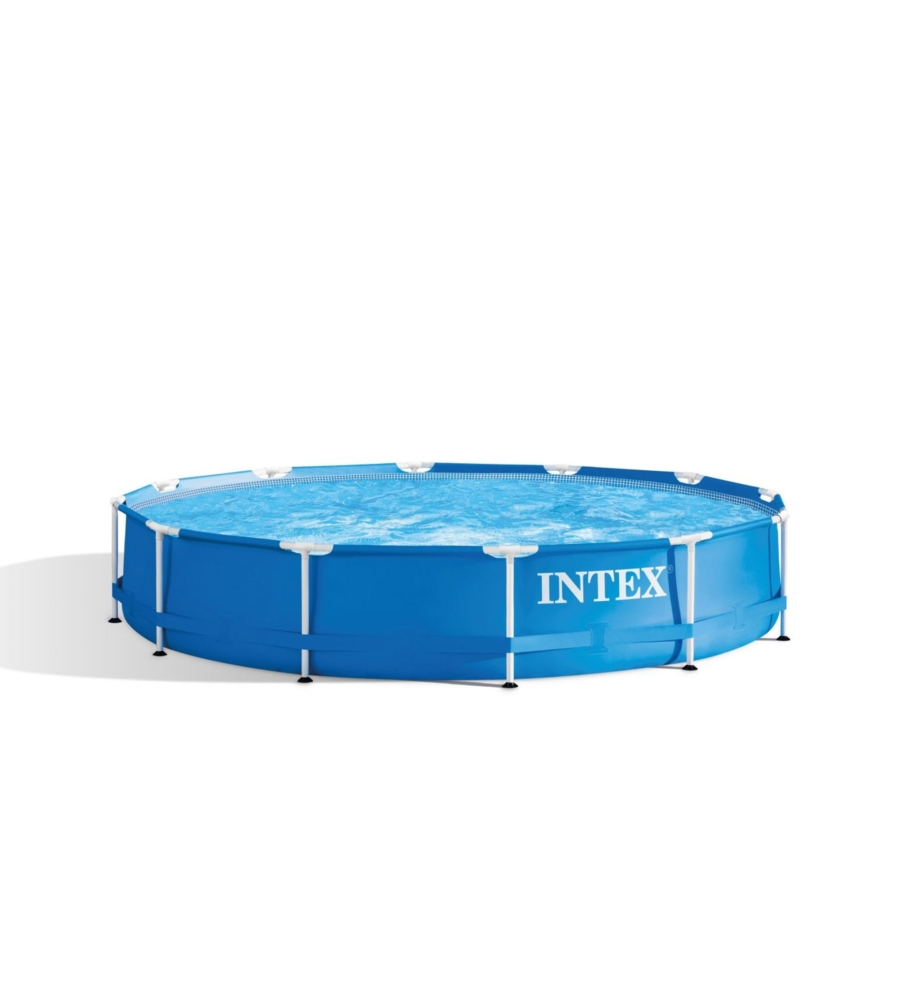 Piscina fuori terra con struttura rotonda intex "metal frame" blu 366x366x76 cm - cod. 28210np