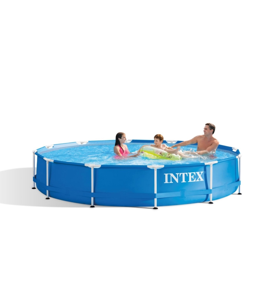 Piscina fuori terra con struttura rotonda intex "metal frame" blu 366x366x76 cm - cod. 28210np