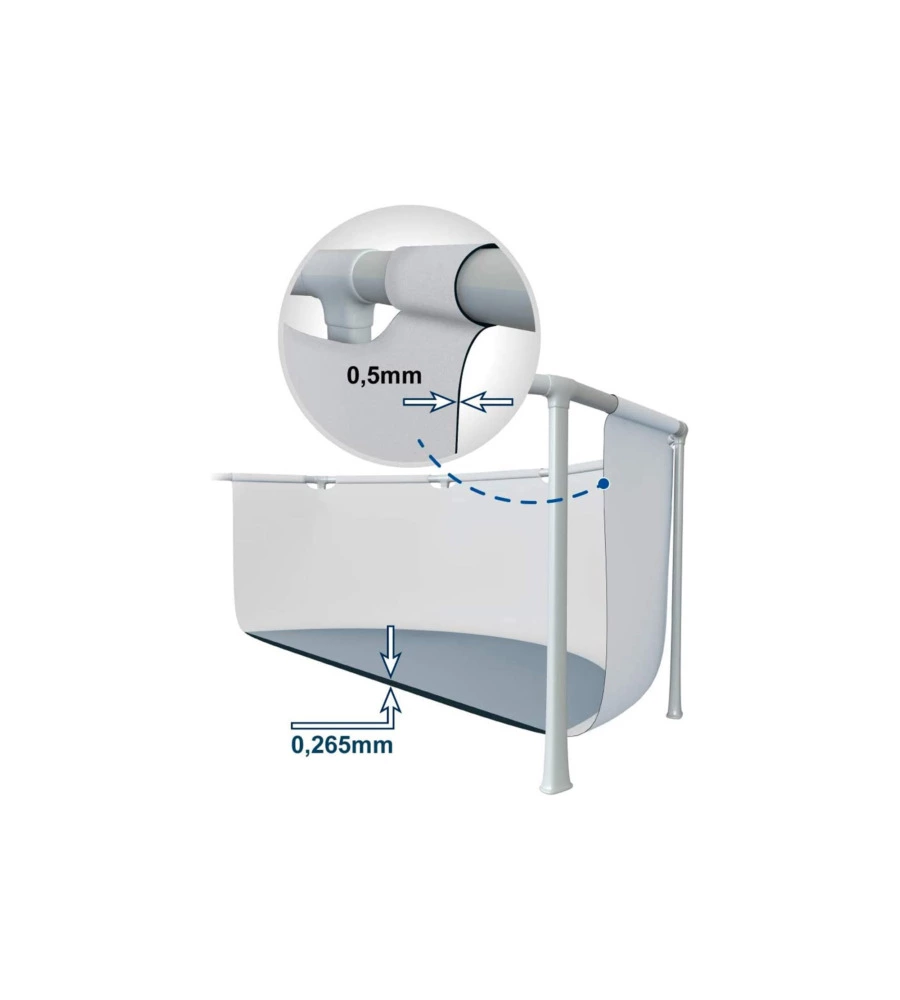 Piscina fuori terra con struttura rotonda intex "prisma frame" griogio chiaro 305x305x76 cm - cod. 26702np