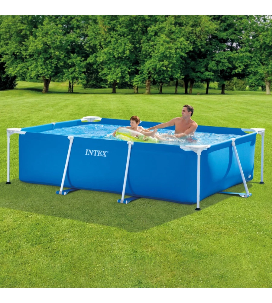 Piscina fuori terra con struttura rettangolare intex "rectangular frame" blu 260x160x65 cm - cod. 28271np