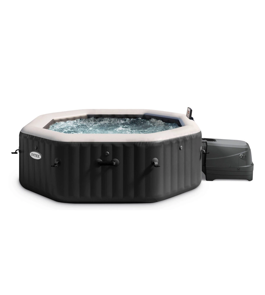 Piscina idromassaggio gonfiabile intex "pure spa jet bubble deluxe" nero 6 persone 211x211x71 cm - cod. 28462