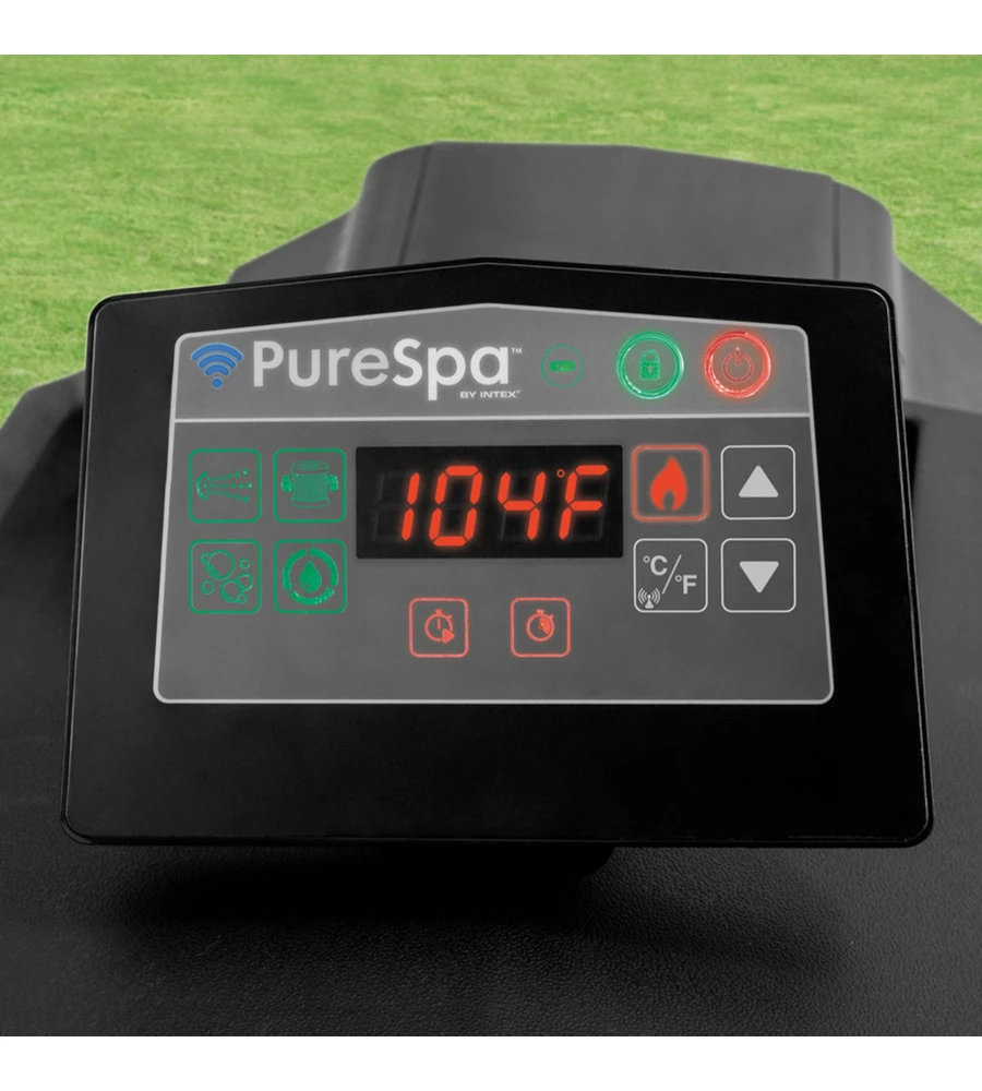 Piscina idromassaggio gonfiabile intex "pure spa jet bubble deluxe" nero 6 persone 211x211x71 cm - cod. 28462