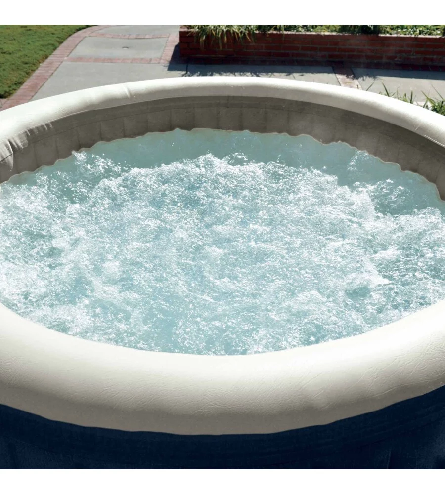 Piscina idromassaggio gonfiabile intex "bubble blue" 4 posti 180x180x66 cm - cod. 28486ex
