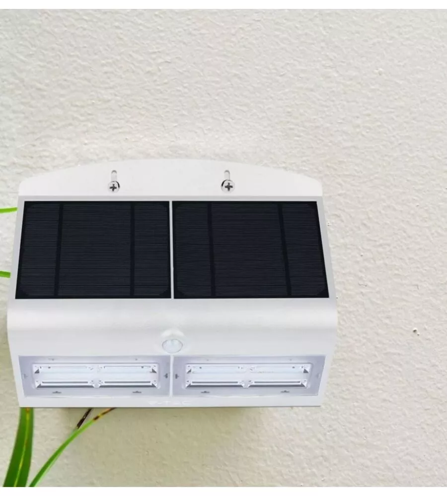 Lampada led solare a muro da esterno vtac bianco 4000k