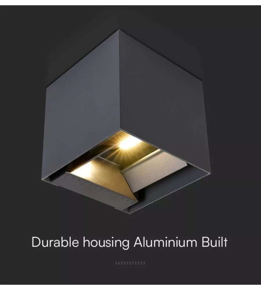 Applique led solare da esterno vtac nero 3000k