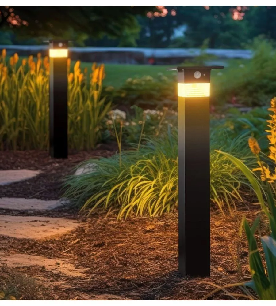 Piantana led solare da esterno vtac nero 3000k