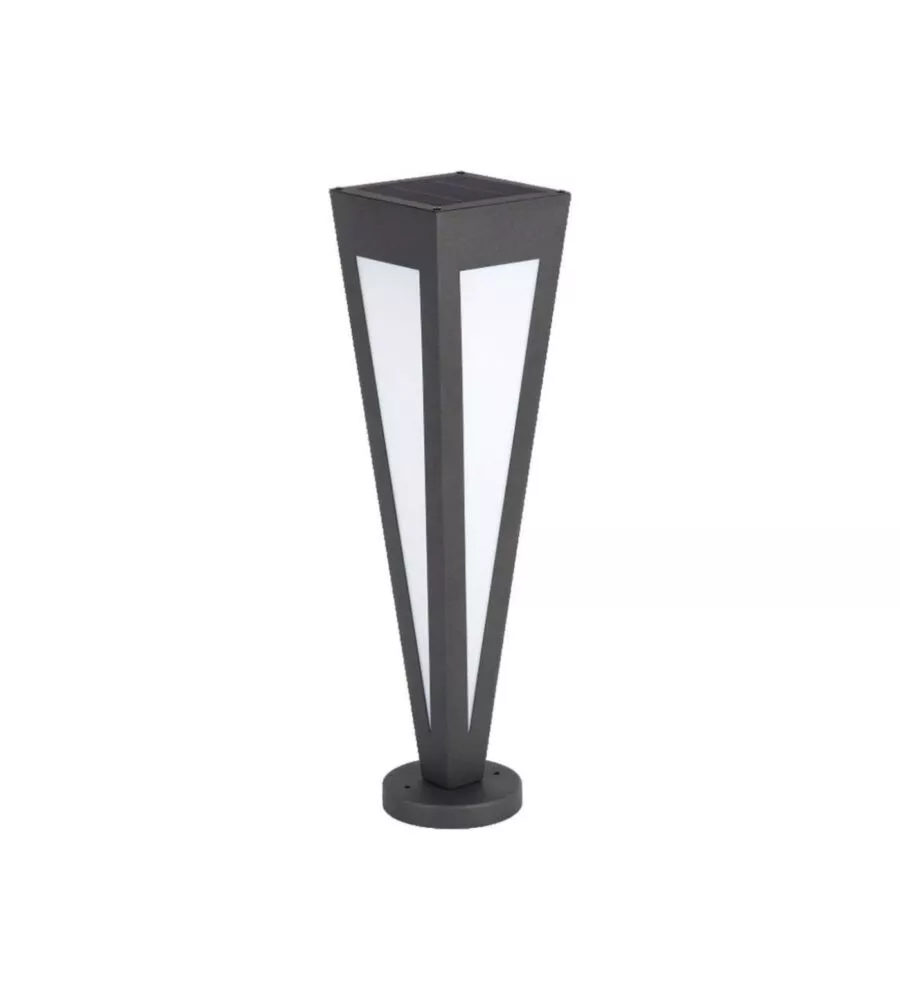 Piantana led solare da esterno vtac nero a cono con telecomando 3000k