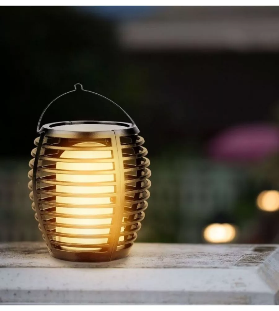 Lampada led solare da esterno a forma di torcia  multi applicabile vtac nero 2200 k