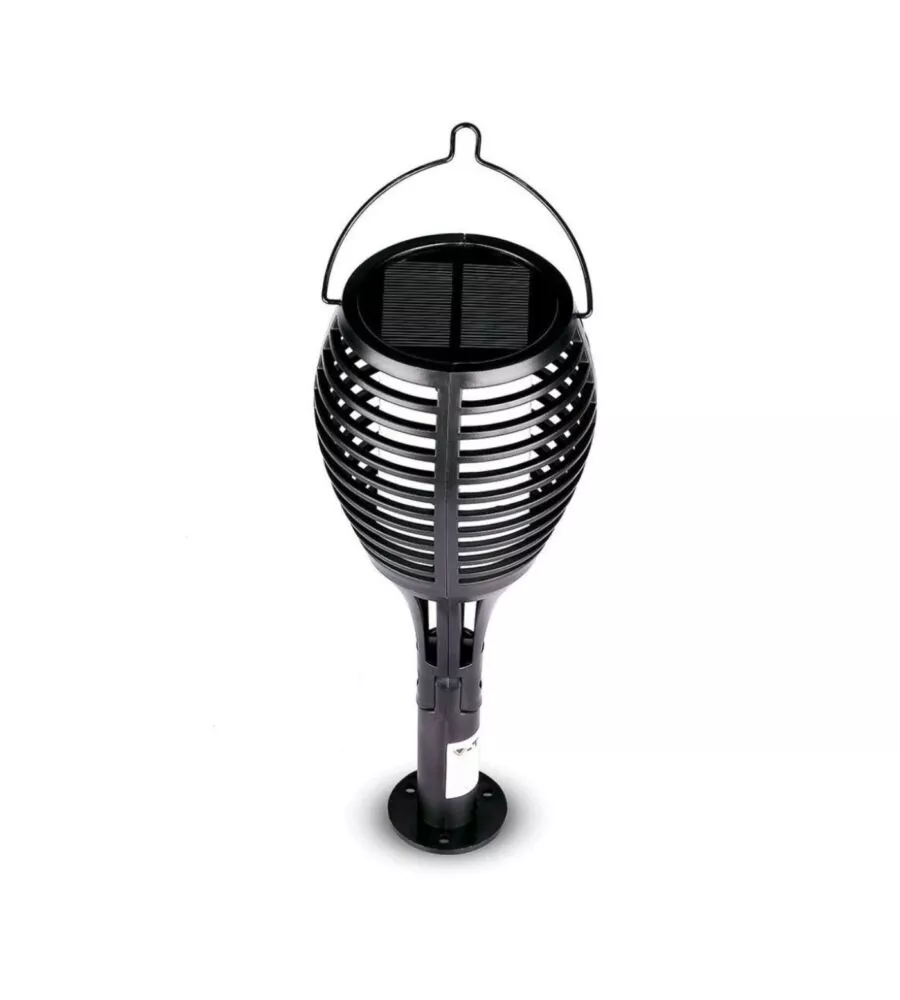 Lampada led solare da esterno a forma di torcia  multi applicabile vtac nero 2200 k