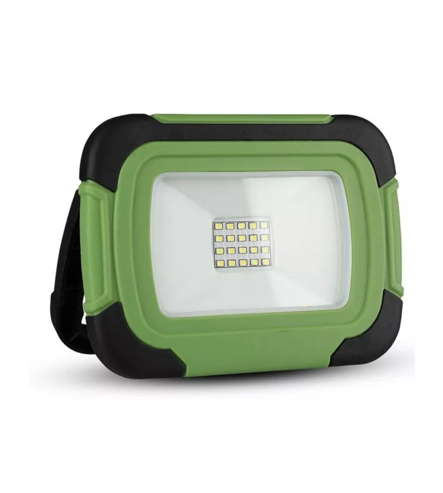 Faro led ricaricabile vtac con sos flash verde 4000k 20w