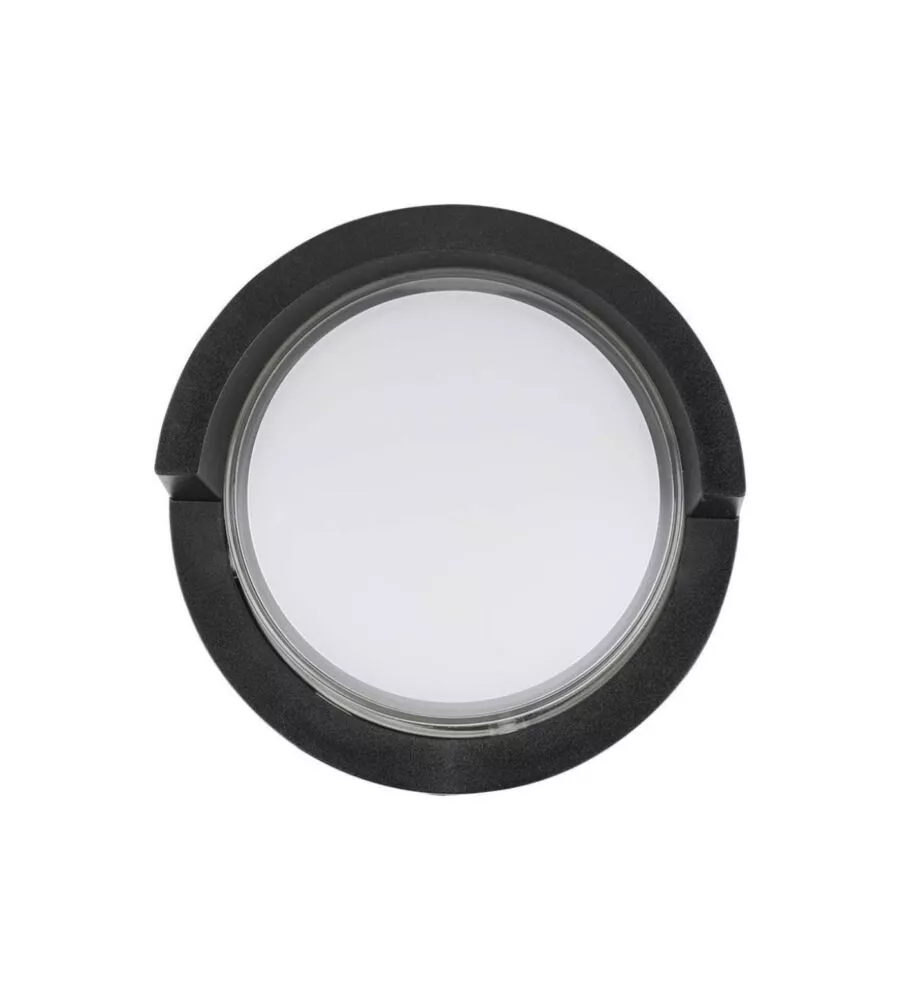 Applique led da esterno rotonda semicoperta vtac nero 3000k 7w