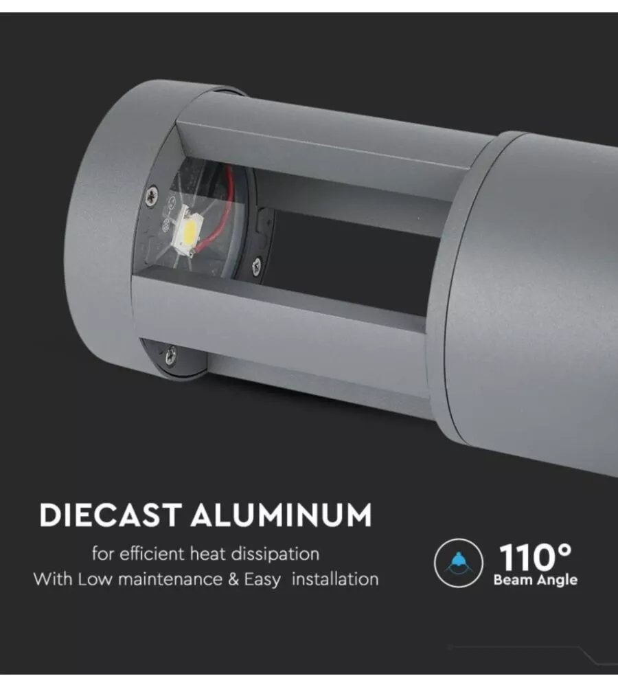 Lampada led da terra da esterno vtac grigio 3000k