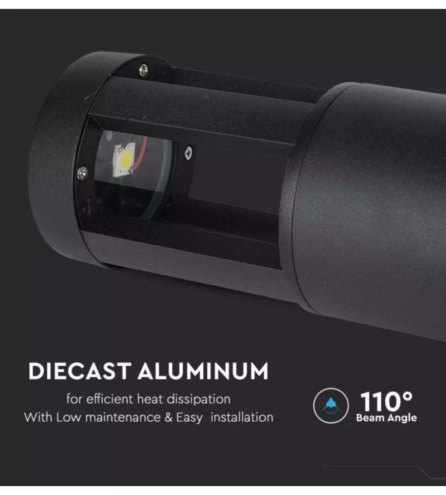Lampada led da terra da esterno vtac nero 3000k
