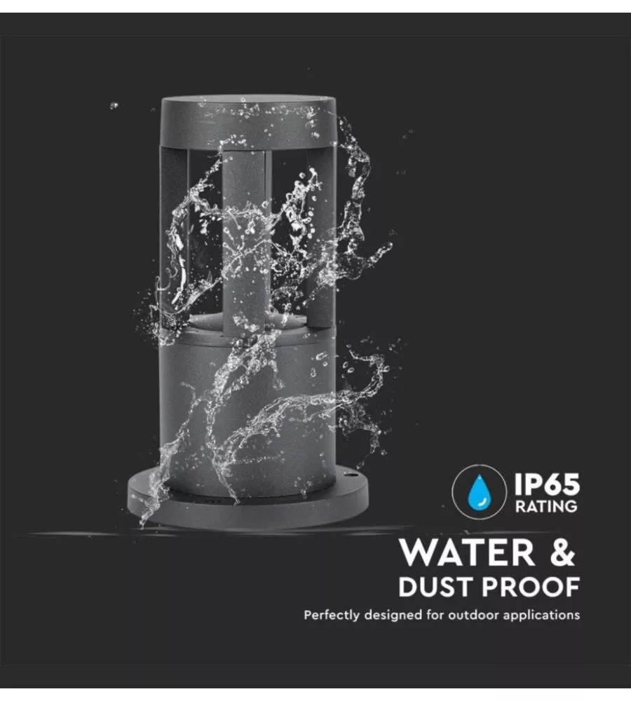 Lampada led da terra da esterno vtac nero 6400k