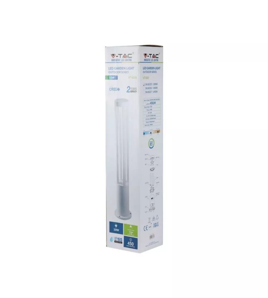 Lampada led da terra da esterno vtac bianco 6400k 80cm