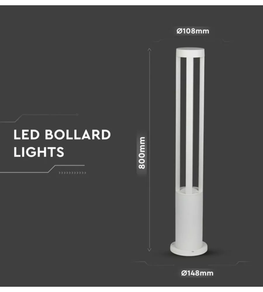 Lampada led da terra da esterno vtac bianco 6400k 80cm