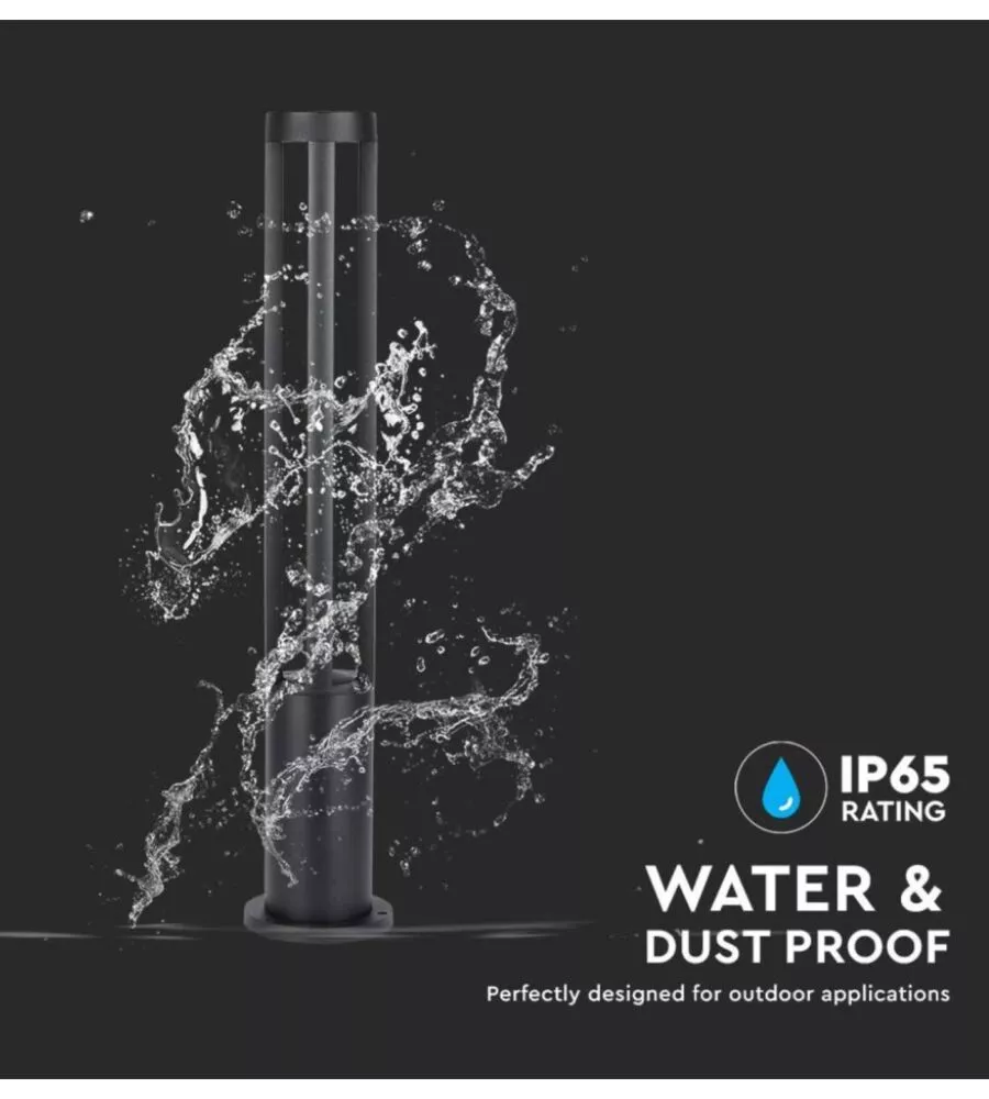 Lampada led da terra da esterno vtac nero 6400k 80cm
