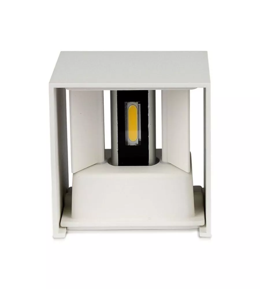 Applique led da esterno quadrata a doppio fascio luminoso vtac bianco 3000k