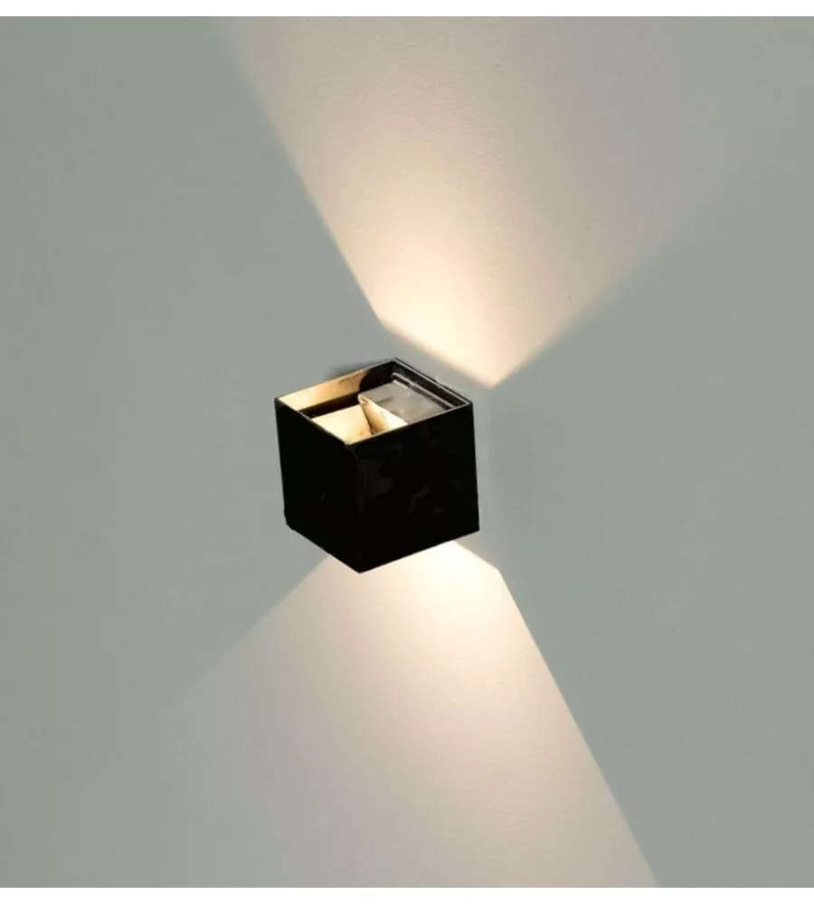 Applique led da esterno quadrata a doppio fascio luminoso vtac nero 3000k