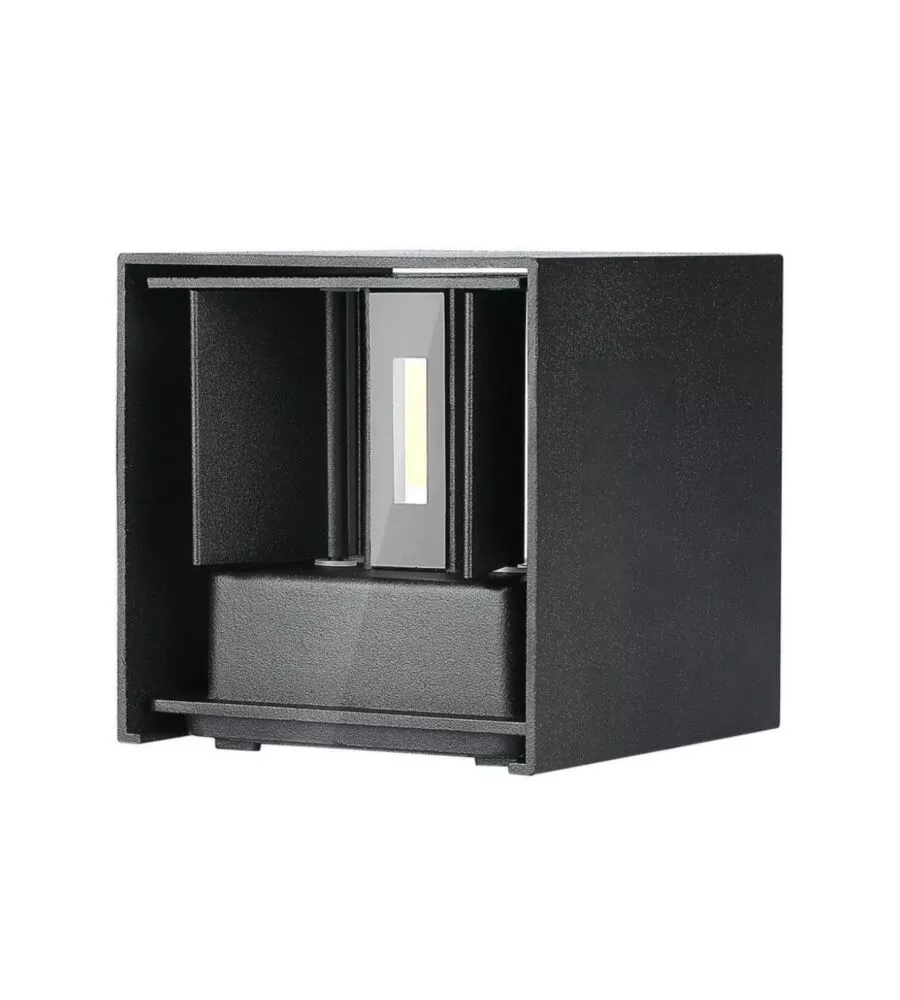 Applique led da esterno quadrata a doppio fascio luminoso vtac nero 3000k