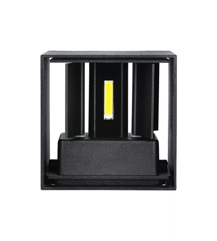 Applique led da esterno quadrata a doppio fascio luminoso vtac nero 3000k