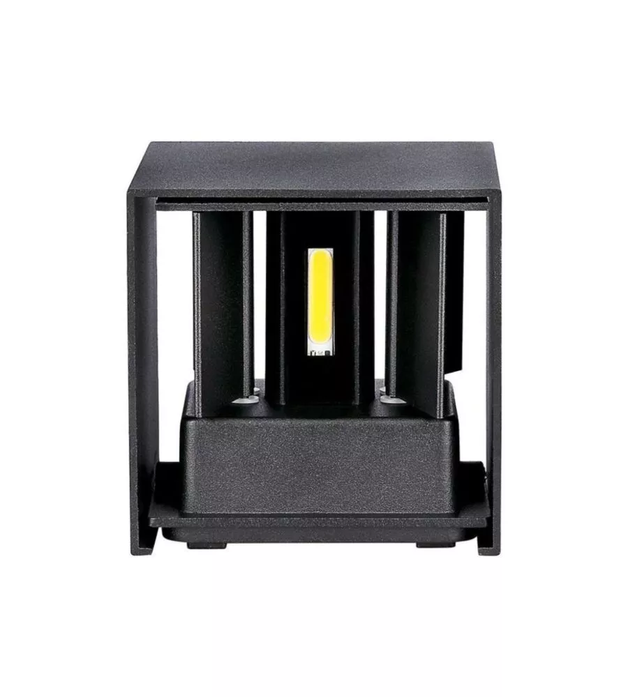 Applique led da esterno quadrata a doppio fascio luminoso vtac nero 3000k