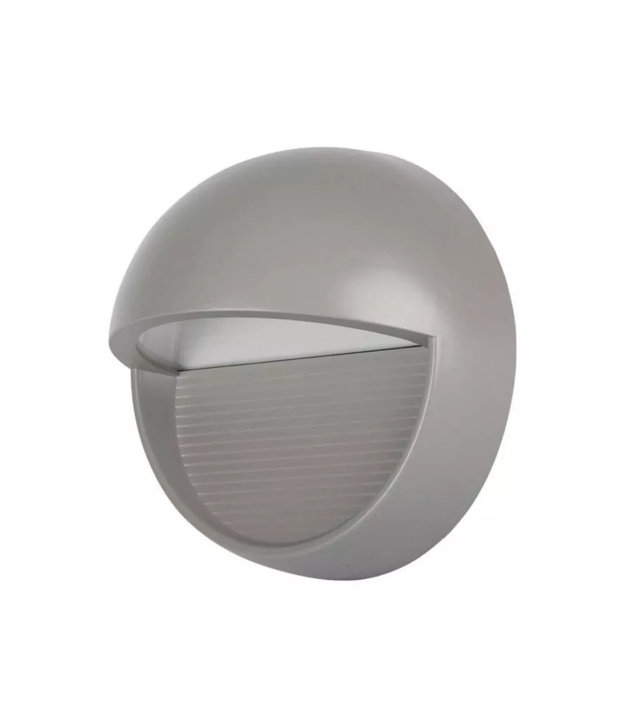 Faretto led segnapasso rotondo da 3w a plafone da esterno vtac grigio 4000k
