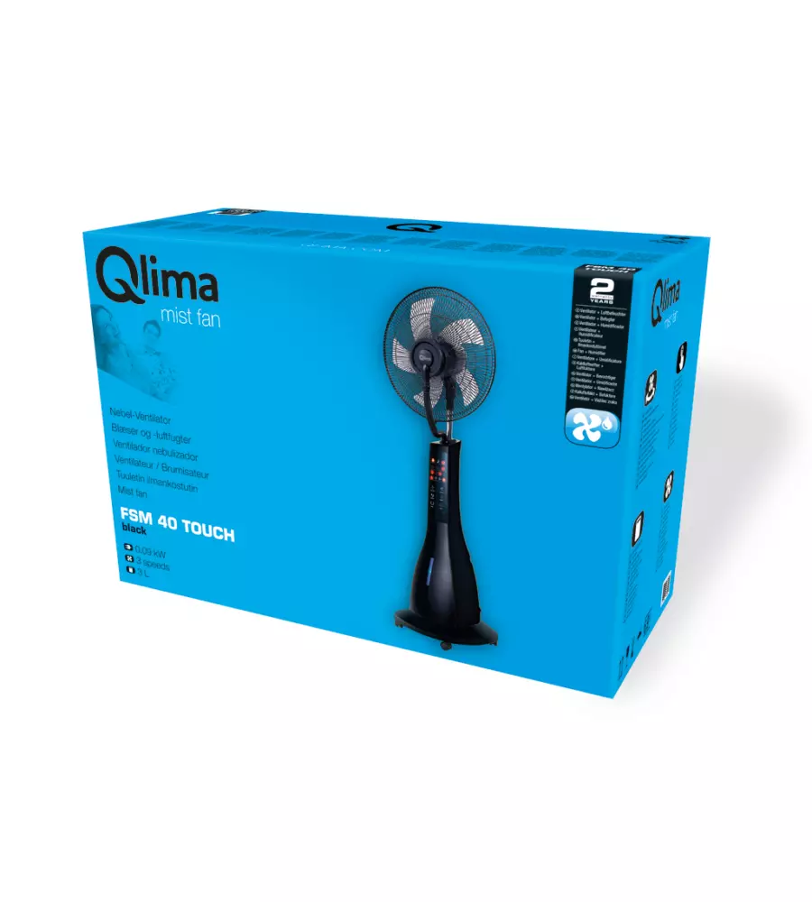 Ventilatore nebulizzatore a piantana qlima "fms40" nero 90w