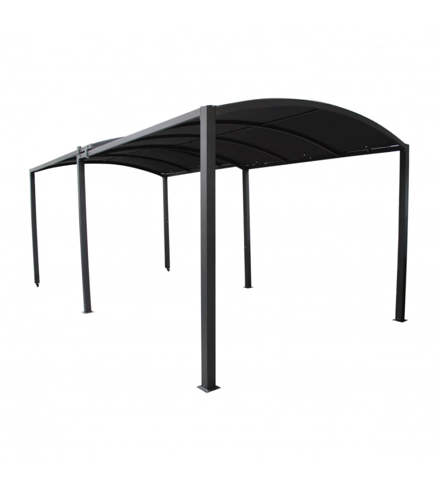 Pergola allungabile elica garden "tucson" in metallo antracite 300/600x300x230 cm