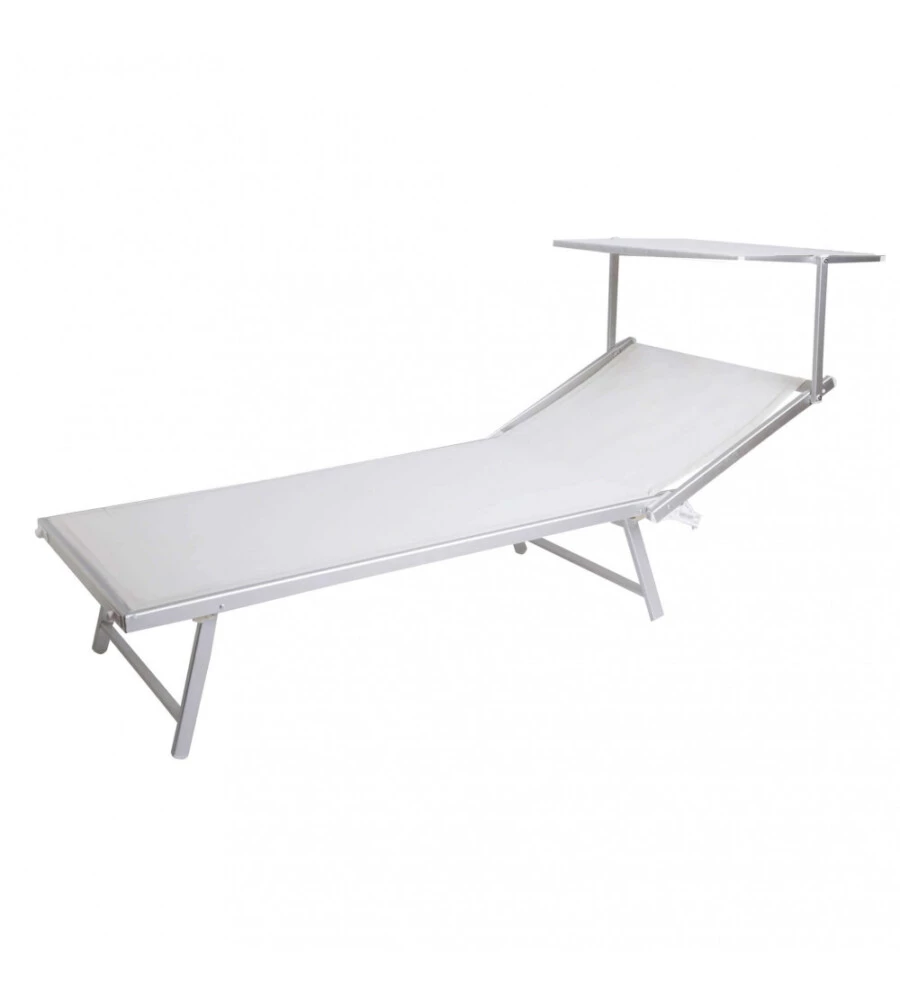 Sdraio regolabile elica garden "cefalu xxl" in alluminio bianco 213x85x40 cm